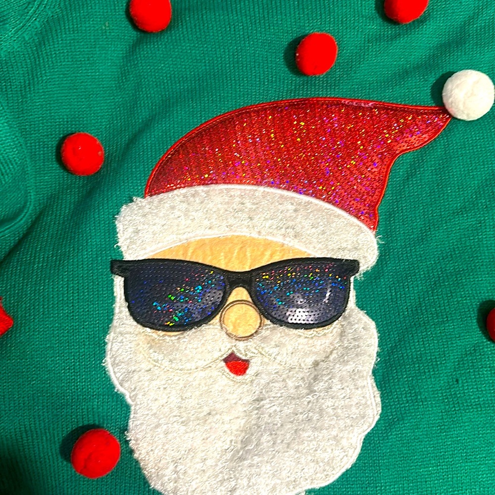 Ugly Christmas Sweater super cool Santa Sweater only worn once to office party